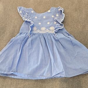 Cat & Jack Light Blue Dress with White Embroidery